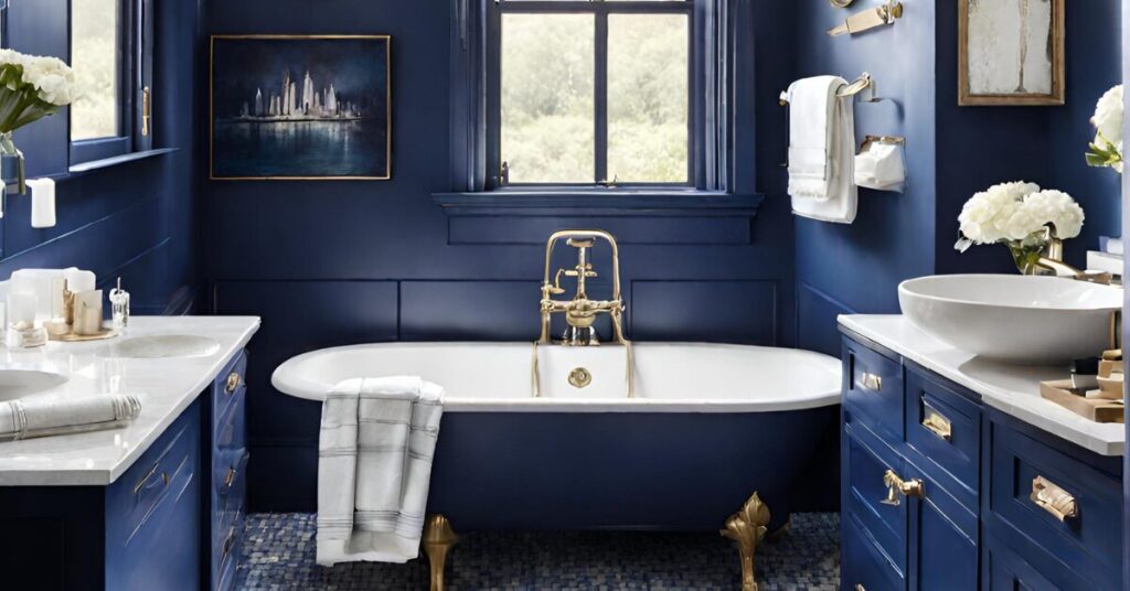 10 Captivating Navy Bathroom Ideas - Homezillo