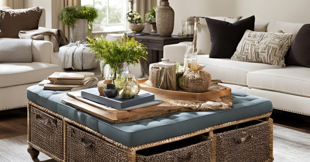 Top 10 Ottoman Coffee Table Decor Ideas - Homezillo