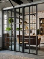 Beautiful view of Industrial Chic Metal And Glass Room Divider