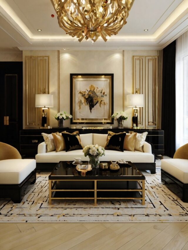 15+ Black, Gold and Cream Living Room Ideas: How to Create a Luxe Look ...