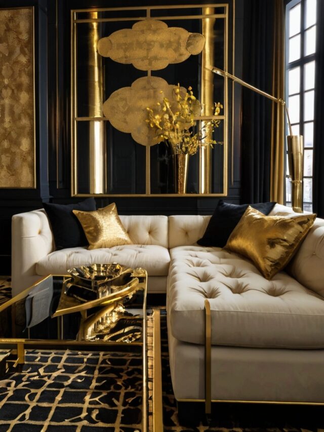 15+ Black, Gold and Cream Living Room Ideas: How to Create a Luxe Look ...