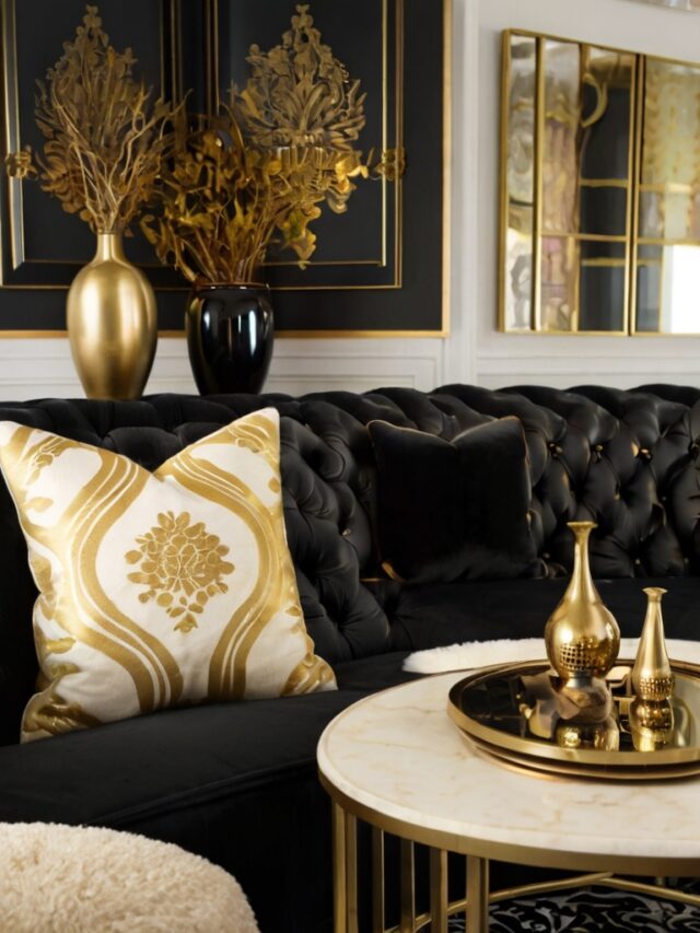 15+ Black, Gold and Cream Living Room Ideas: How to Create a Luxe Look ...