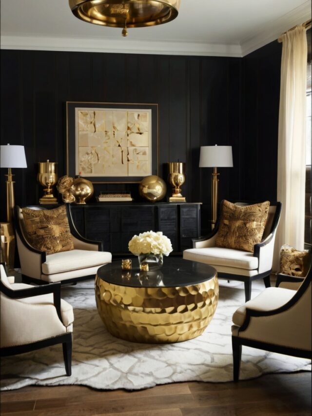 15+ Black, Gold and Cream Living Room Ideas: How to Create a Luxe Look ...