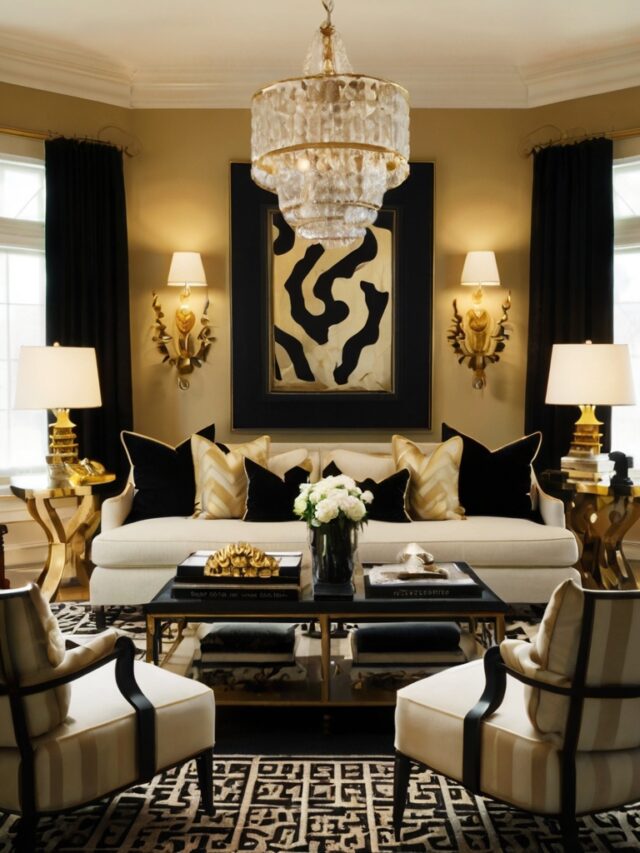 15+ Black, Gold and Cream Living Room Ideas: How to Create a Luxe Look ...