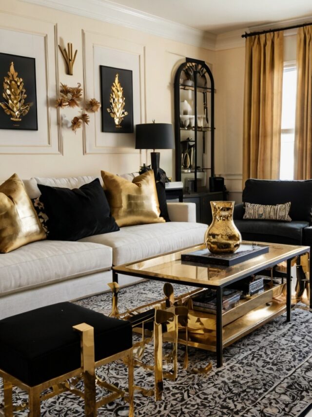 15+ Black, Gold and Cream Living Room Ideas: How to Create a Luxe Look ...
