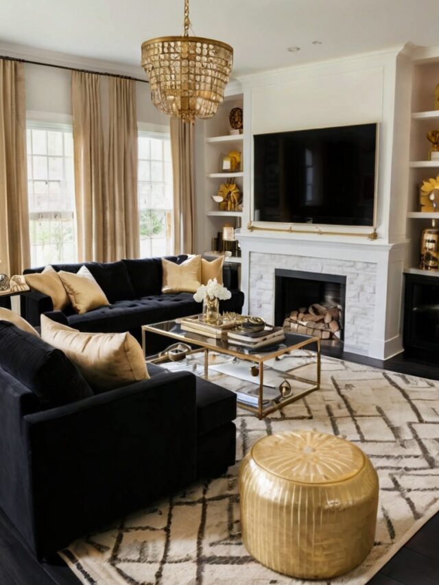 15+ Black, Gold and Cream Living Room Ideas: How to Create a Luxe Look ...