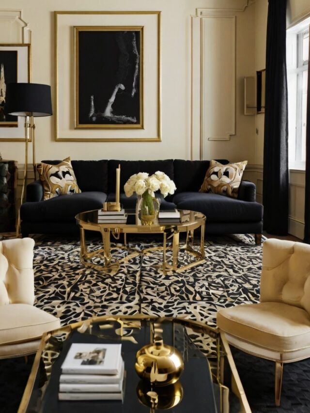 15+ Black, Gold and Cream Living Room Ideas: How to Create a Luxe Look ...