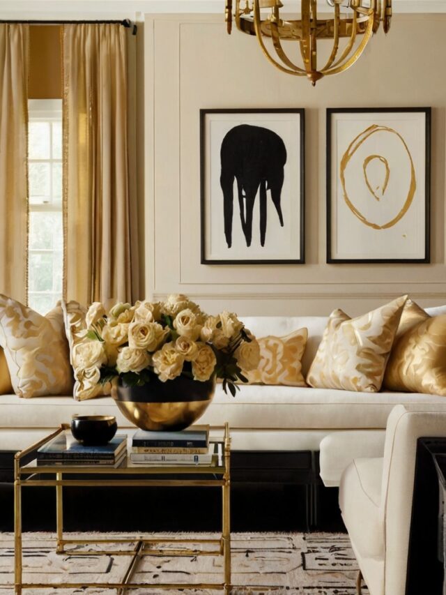15+ Black, Gold and Cream Living Room Ideas: How to Create a Luxe Look ...