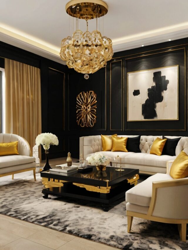15+ Black, Gold and Cream Living Room Ideas: How to Create a Luxe Look ...