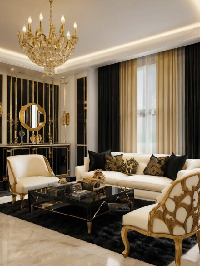 15+ Black, Gold and Cream Living Room Ideas: How to Create a Luxe Look ...