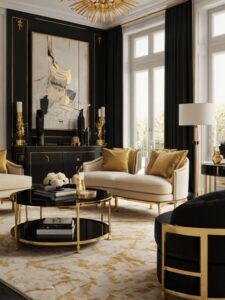 15+ Black, Gold and Cream Living Room Ideas: How to Create a Luxe Look ...