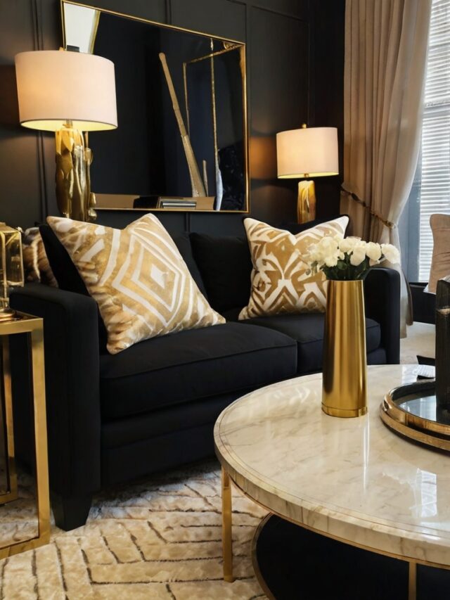 15+ Black, Gold and Cream Living Room Ideas: How to Create a Luxe Look ...