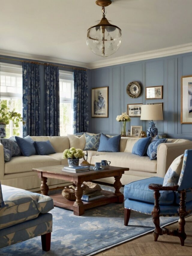 Creme Blue Raspberry Room 15+ Blue and Cream Living Room Ideas: You’ll Love - Homezillo
