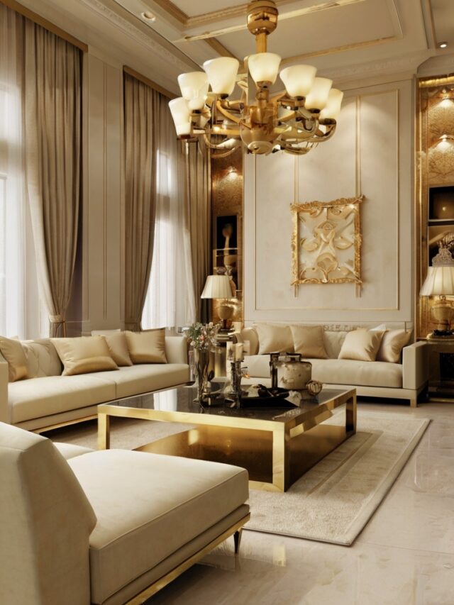 15+ Gold and Cream Living Room Ideas: How to Style Walls and Floors ...