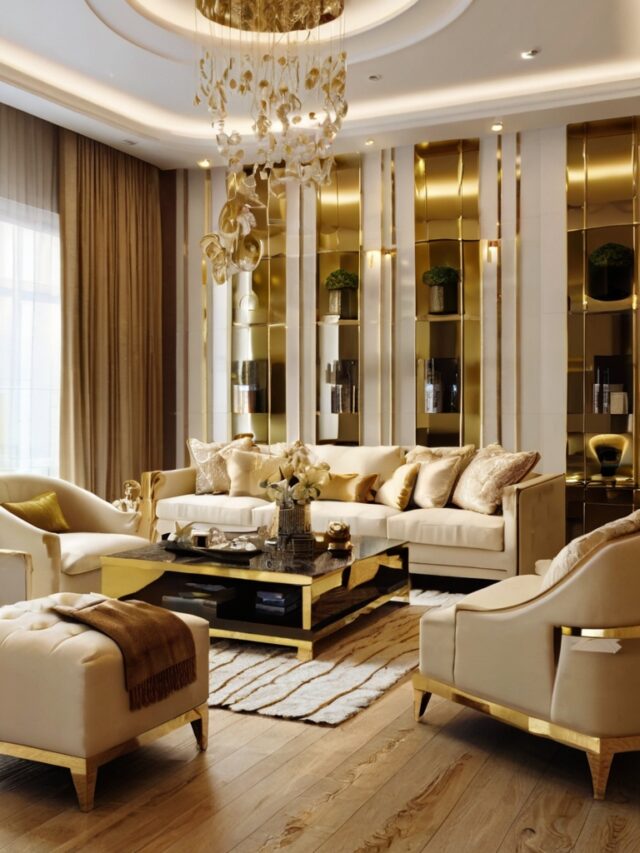15+ Gold and Cream Living Room Ideas: How to Style Walls and Floors ...