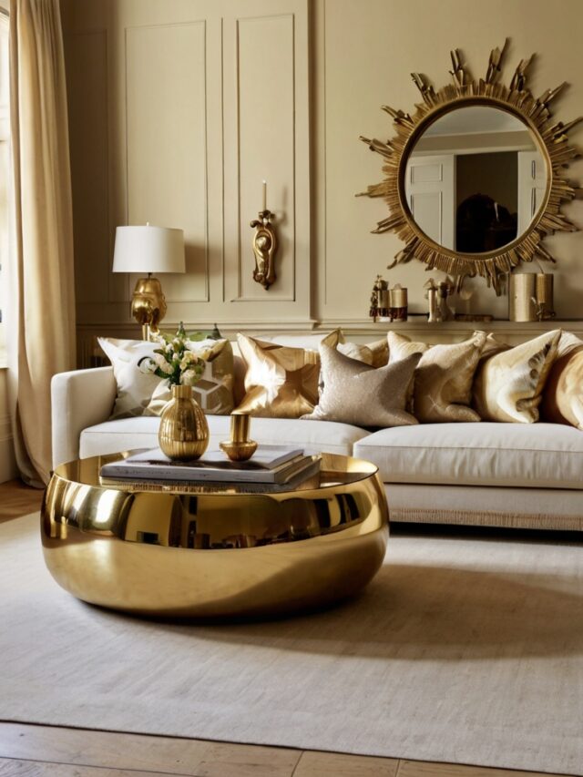 15+ Gold and Cream Living Room Ideas: How to Style Walls and Floors ...