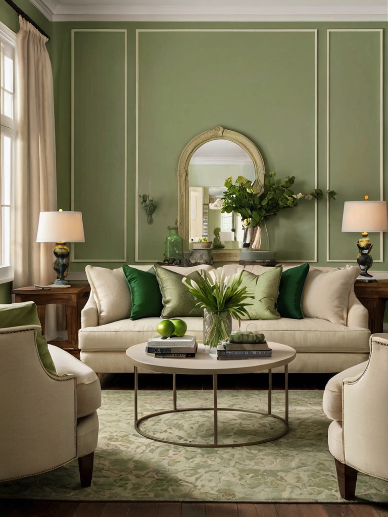 Green and Cream Living Room Ideas