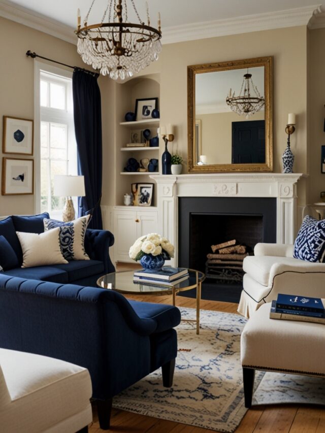 16 Trending Navy and Cream Living Room Ideas: Designs You’ll Love ...