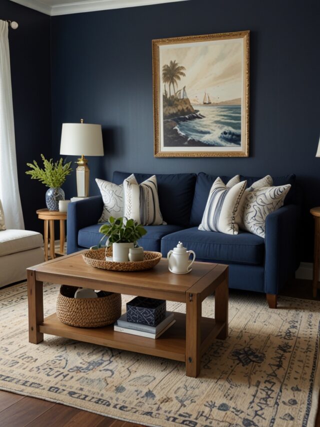 16 Trending Navy and Cream Living Room Ideas: Designs You’ll Love ...