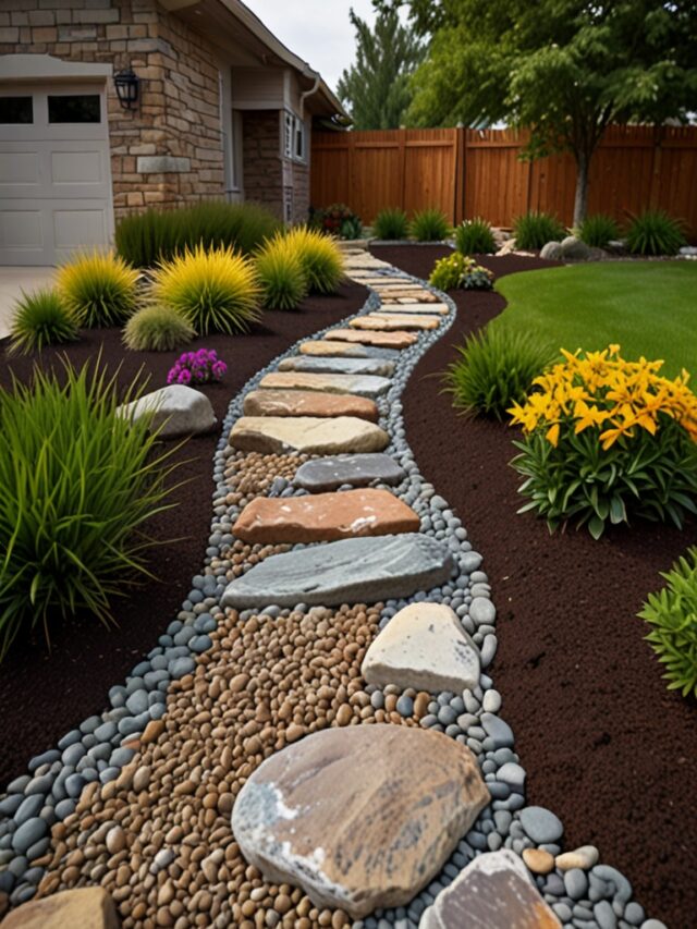 16 Affordable Front Yard Landscaping Ideas with Rocks - Homezillo