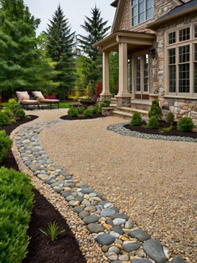 16 Stunning Stone Landscaping Ideas for Front Yard - Homezillo