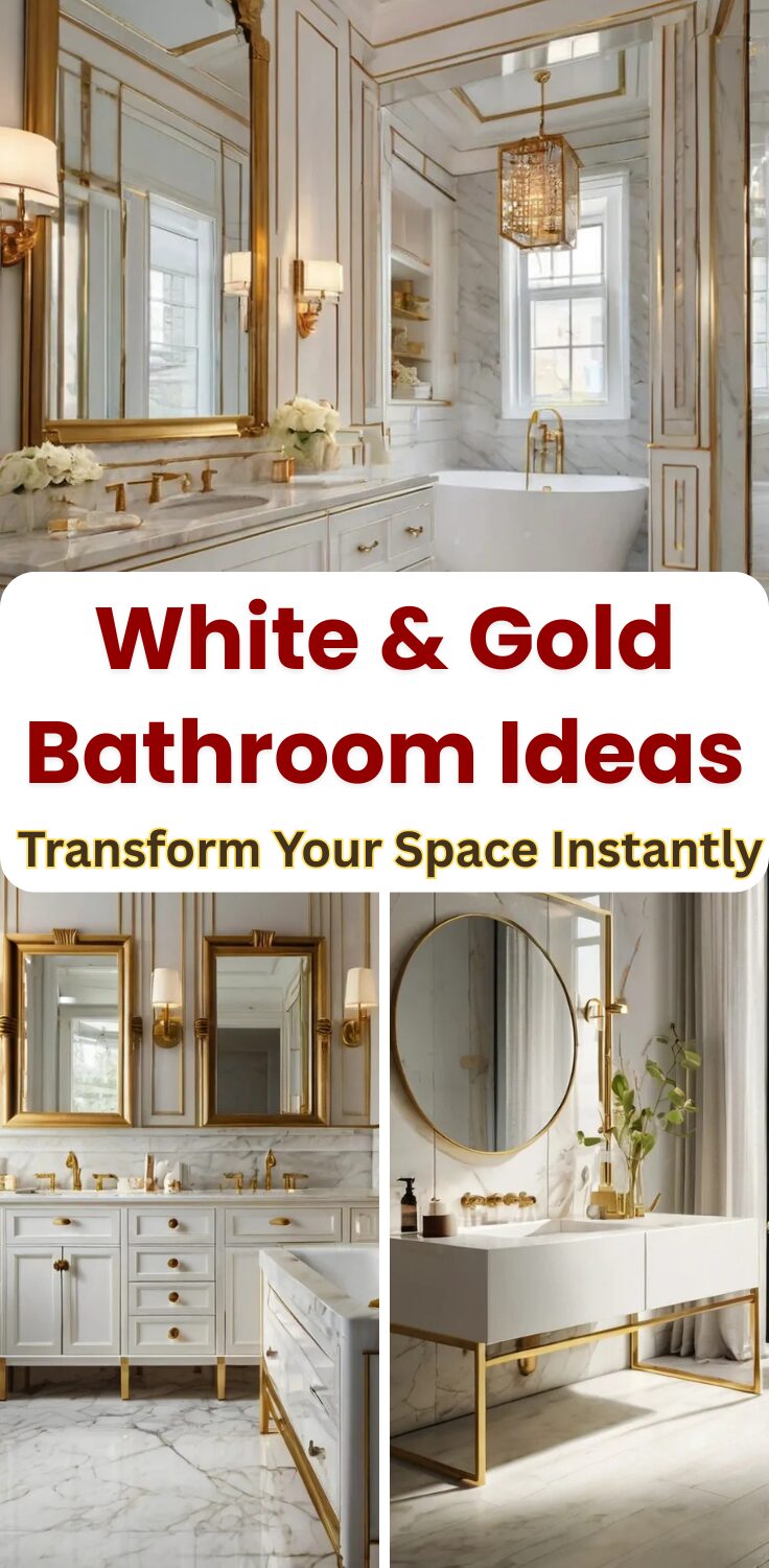 16 Modern White and Gold Bathroom Ideas - Homezillo