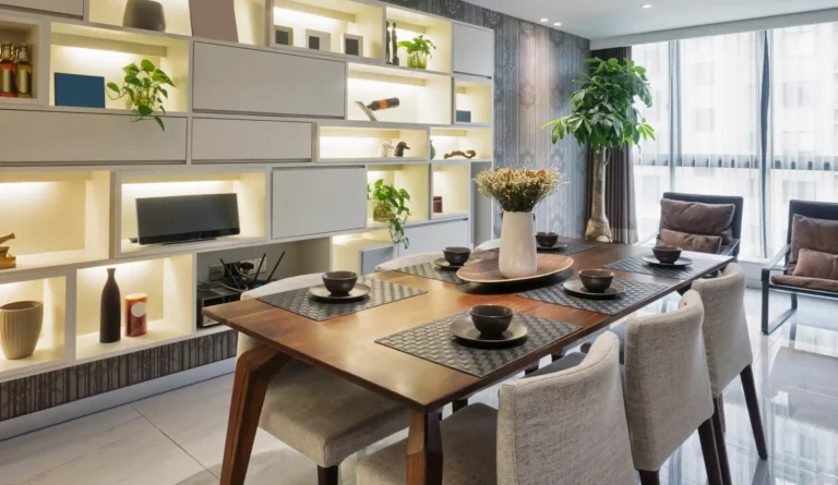 Small kitchen and living room combo ideas with open layout, compact furniture, and modern decor