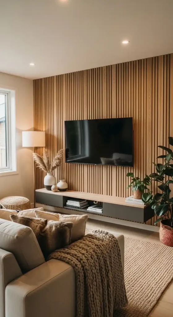 Wood Panel TV Wall Designs