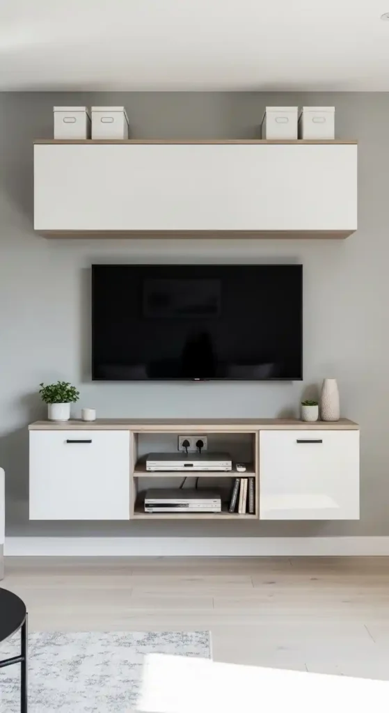 TV Wall with Storage Cabinets
