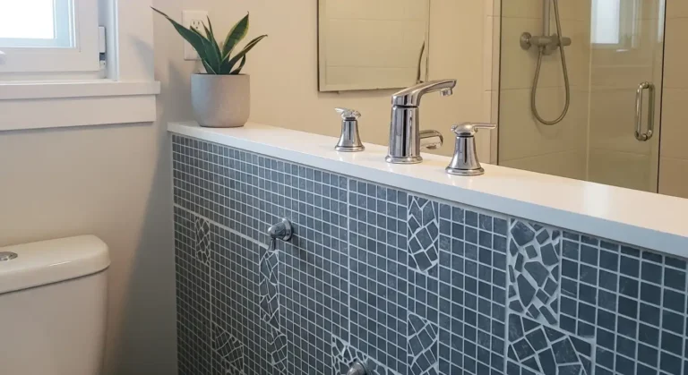 Bathroom half wall tile ideas