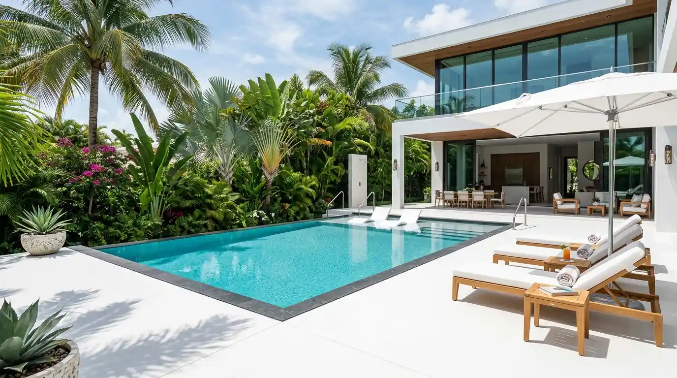 You are currently viewing 12 White Pool Deck Ideas That Create a Luxury Resort-Like Backyard