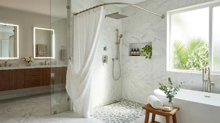 Walk-In Shower Curtain Ideas